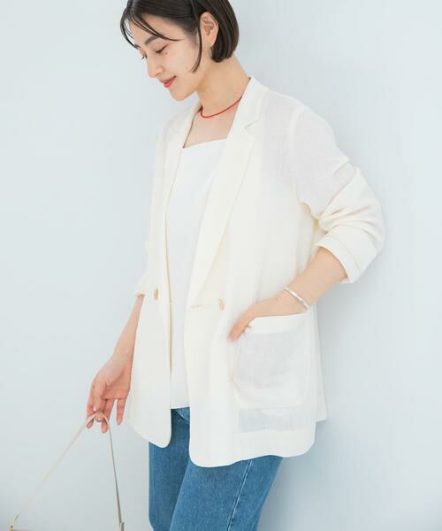 URBAN RESEARCH ROSSO / アーバンリサーチ ロッソ その他アウター | セミシアーカラミジャケット（オフホワイト）