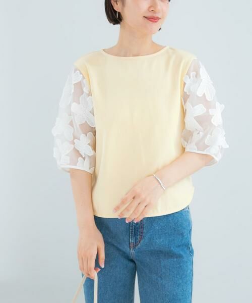 URBAN RESEARCH ROSSO / アーバンリサーチ ロッソ Tシャツ | 『WEB限定』フラワードッキングカットソー | 詳細1