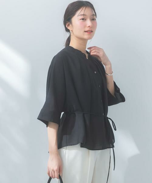 URBAN RESEARCH ROSSO / アーバンリサーチ ロッソ シャツ・ブラウス | 『WEB/一部店舗限定』リネン混ドルマンタックブラウス（ブラック）