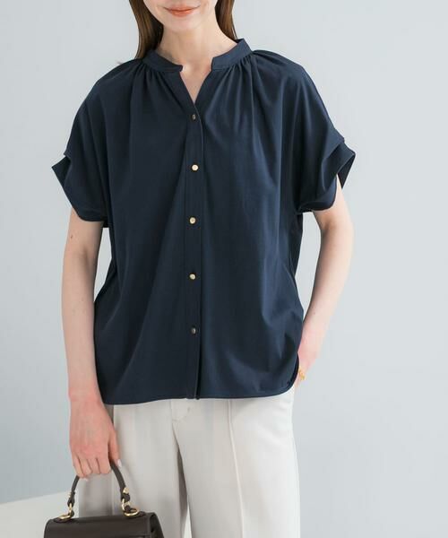 URBAN RESEARCH ROSSO / アーバンリサーチ ロッソ シャツ・ブラウス | 『WEB/一部店舗限定』汗染防止デザインボタンカットブラウス（ネイビー）