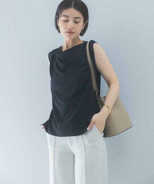 URBAN RESEARCH ROSSO / アーバンリサーチ ロッソ シャツ・ブラウス | クールタッチ 防シワドレープブラウス（ブルー系その他）