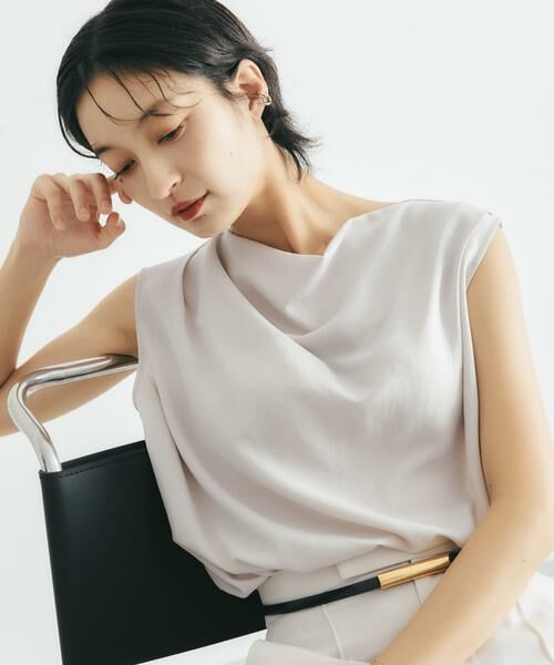 URBAN RESEARCH ROSSO / アーバンリサーチ ロッソ シャツ・ブラウス | クールタッチ 防シワドレープブラウス（グレー系その他）
