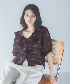 URBAN RESEARCH ROSSO / アーバンリサーチ ロッソ シャツ・ブラウス | ダークプリントフリルブラウス