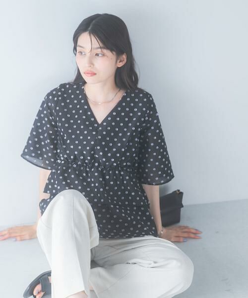 URBAN RESEARCH ROSSO / アーバンリサーチ ロッソ シャツ・ブラウス | 『WEB限定』ジャガードペプラムブラウス（ブラック系その他）