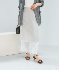 URBAN RESEARCH ROSSO / アーバンリサーチ ロッソ ロング・マキシ丈スカート | レースドッキングリネンスカート