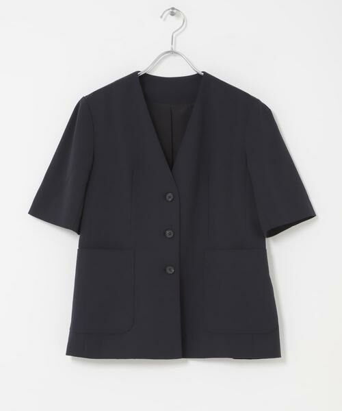 URBAN RESEARCH ROSSO / アーバンリサーチ ロッソ ノーカラージャケット | クールタッチ 防シワ ハーフスリーブジャケット | 詳細7