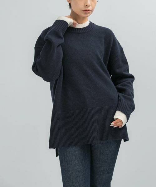 URBAN RESEARCH ROSSO / アーバンリサーチ ロッソ ニット・セーター | ADAWASｘEZ　CASHMERE-BLEND TOP（ネイビー）
