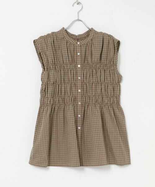URBAN RESEARCH ROSSO / アーバンリサーチ ロッソ シャツ・ブラウス | CHIGNON　チェックシャーリングフレンチブラウス（ブラウン）