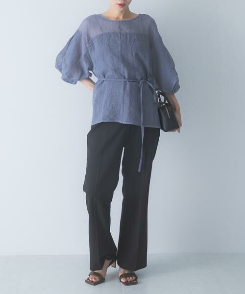 URBAN RESEARCH ROSSO / アーバンリサーチ ロッソ シャツ・ブラウス | CHIGNON　シアーチェックボリュームスリーブプルオーバー | 詳細6