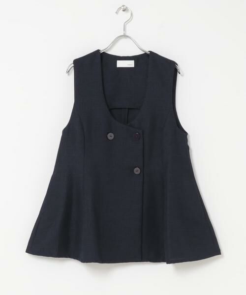 URBAN RESEARCH ROSSO / アーバンリサーチ ロッソ ベスト | Mewl　Uネックリネンツイードジレ（ネイビー）