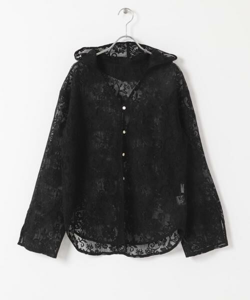 URBAN RESEARCH ROSSO / アーバンリサーチ ロッソ パーカー | YENN　PORTABLE LACE HOODIE（ブラック）
