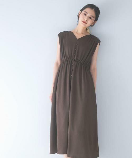 URBAN RESEARCH ROSSO / アーバンリサーチ ロッソ ワンピース | 楊柳サテンウエストマークワンピース（ブラウン）