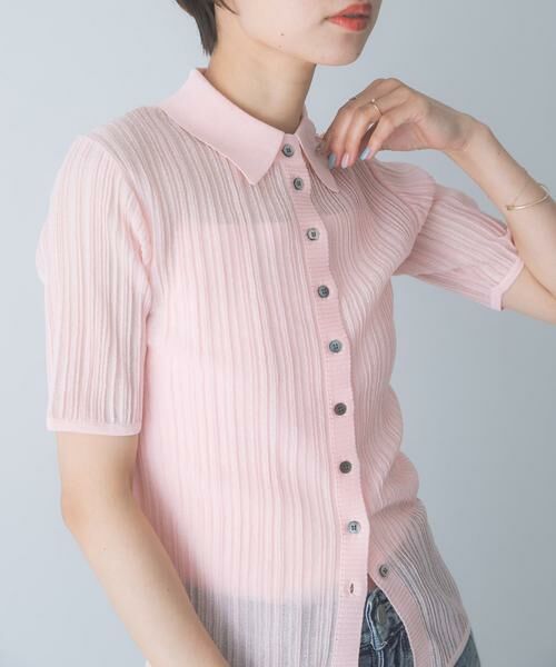 URBAN RESEARCH ROSSO / アーバンリサーチ ロッソ カーディガン・ボレロ | ELENDEEK　SHEER PLEATS KNIT TOP | 詳細5