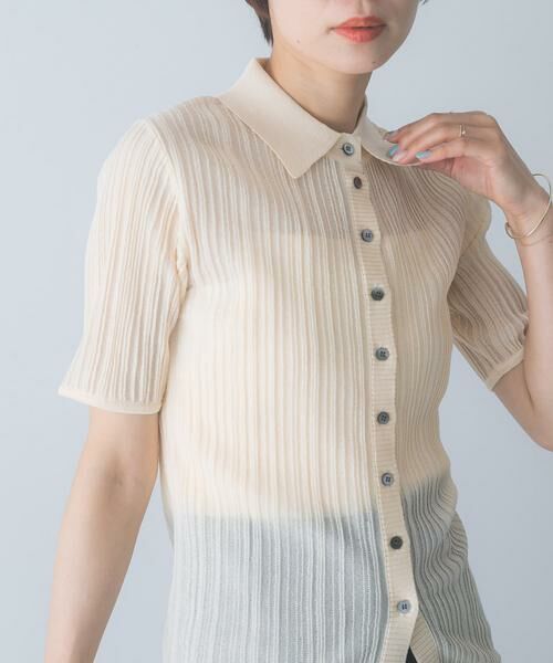URBAN RESEARCH ROSSO / アーバンリサーチ ロッソ カーディガン・ボレロ | ELENDEEK　SHEER PLEATS KNIT TOP | 詳細13