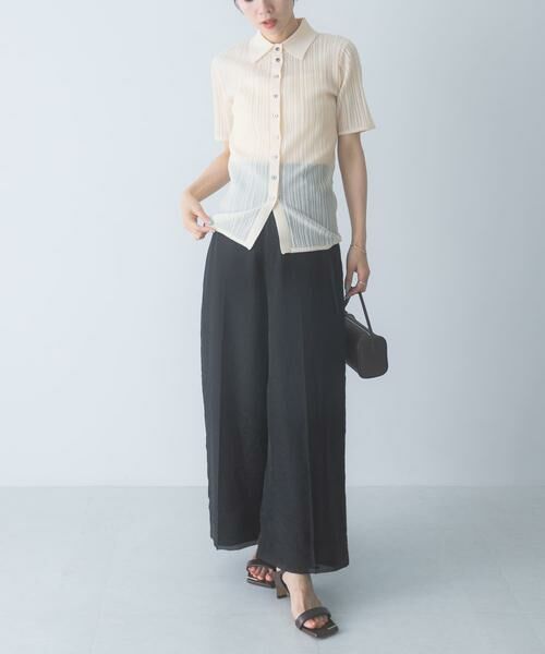 URBAN RESEARCH ROSSO / アーバンリサーチ ロッソ カーディガン・ボレロ | ELENDEEK　SHEER PLEATS KNIT TOP | 詳細14