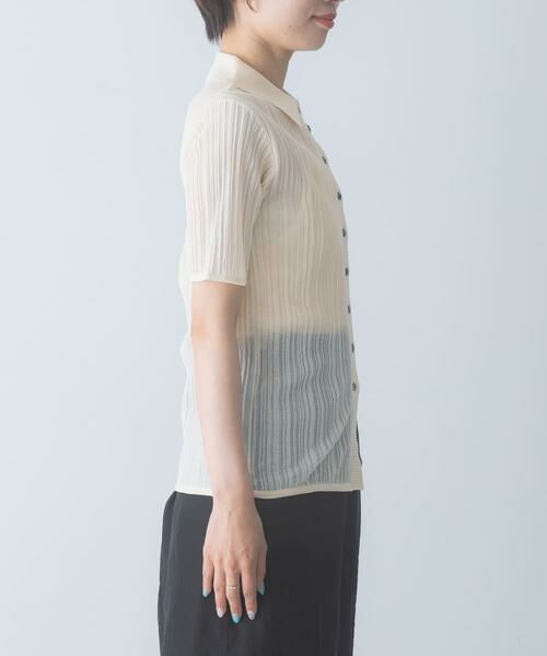 URBAN RESEARCH ROSSO / アーバンリサーチ ロッソ カーディガン・ボレロ | ELENDEEK　SHEER PLEATS KNIT TOP | 詳細16