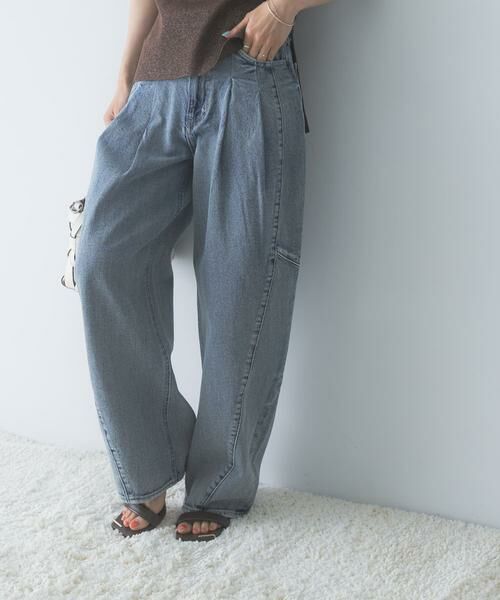 URBAN RESEARCH ROSSO / アーバンリサーチ ロッソ その他パンツ | ELENDEEK　PANEL TUK DENIM WIDE PANTS | 詳細1