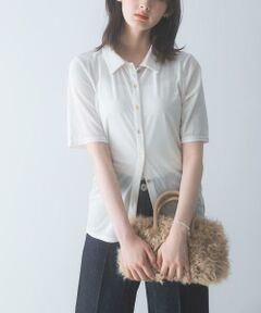 URBAN RESEARCH ROSSO / アーバンリサーチ ロッソ Tシャツ | シアーストライプベロアポロカットソー