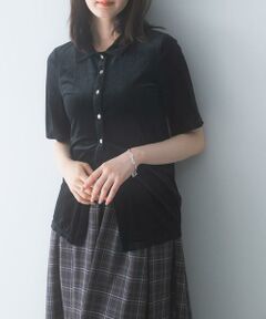 URBAN RESEARCH ROSSO / アーバンリサーチ ロッソ Tシャツ | シアーストライプベロアポロカットソー