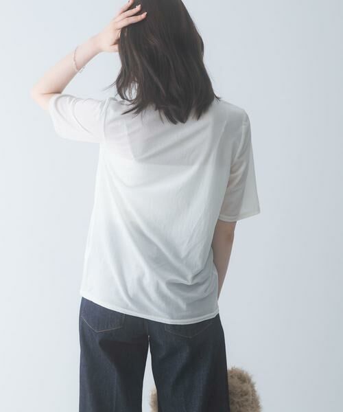 URBAN RESEARCH ROSSO / アーバンリサーチ ロッソ Tシャツ | シアーストライプベロアポロカットソー | 詳細4