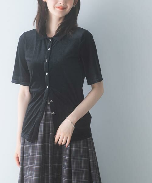 URBAN RESEARCH ROSSO / アーバンリサーチ ロッソ Tシャツ | シアーストライプベロアポロカットソー | 詳細10
