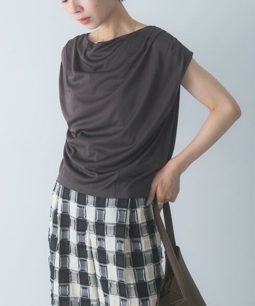 URBAN RESEARCH ROSSO / アーバンリサーチ ロッソ Tシャツ | トリアセ混ドレープネックカットソー | 詳細1