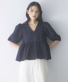 URBAN RESEARCH ROSSO / アーバンリサーチ ロッソ シャツ・ブラウス | 『WEB限定』ジャガードペプラムＶネックブラウス