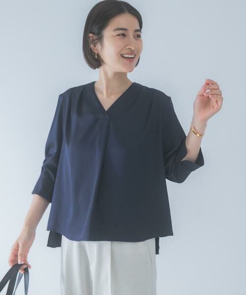 URBAN RESEARCH ROSSO / アーバンリサーチ ロッソ シャツ・ブラウス | シルキーツイルVネックブラウス | 詳細19