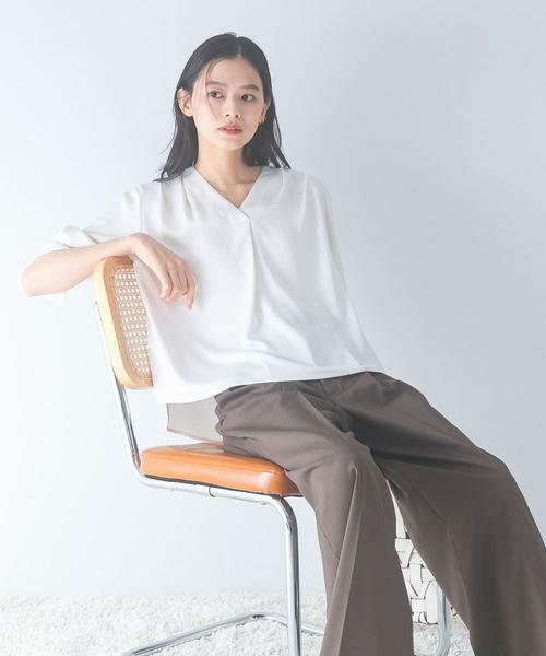 URBAN RESEARCH ROSSO / アーバンリサーチ ロッソ シャツ・ブラウス | シルキーツイルVネックブラウス | 詳細27