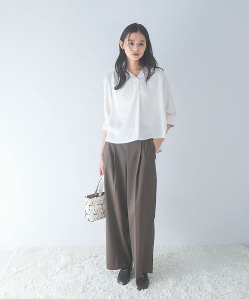URBAN RESEARCH ROSSO / アーバンリサーチ ロッソ シャツ・ブラウス | シルキーツイルVネックブラウス | 詳細30