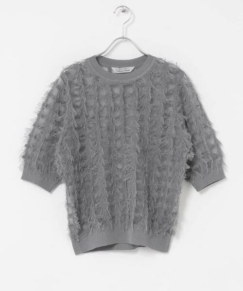 URBAN RESEARCH ROSSO / アーバンリサーチ ロッソ ニット・セーター | Torrazzo Donna　SHEER SHAGGY TOP（グレー）