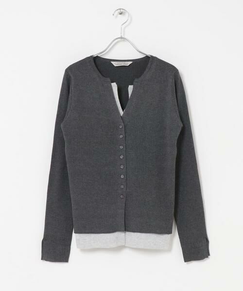 URBAN RESEARCH ROSSO / アーバンリサーチ ロッソ ニット・セーター | Torrazzo Donna　LAYERED V-NECK TOP（グレー）