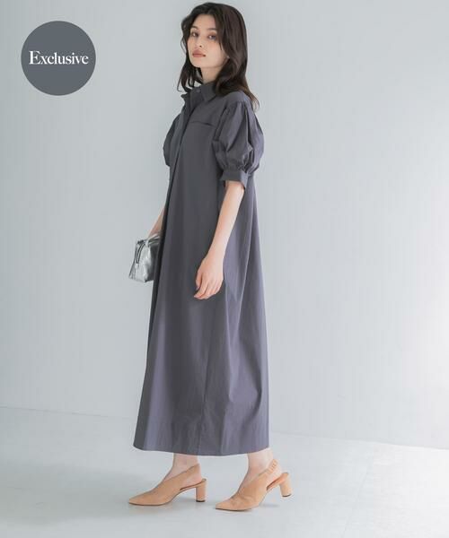 URBAN RESEARCH ROSSO / アーバンリサーチ ロッソ ワンピース | 『別注』ELENDEEK×ROSSO　FORM SHIRT ONEPIECE（チャコールグレー）
