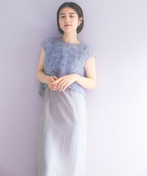 URBAN RESEARCH ROSSO / アーバンリサーチ ロッソ ドレス | kaene　フラッフィーフラワーコンビドレス（ライトブルー）