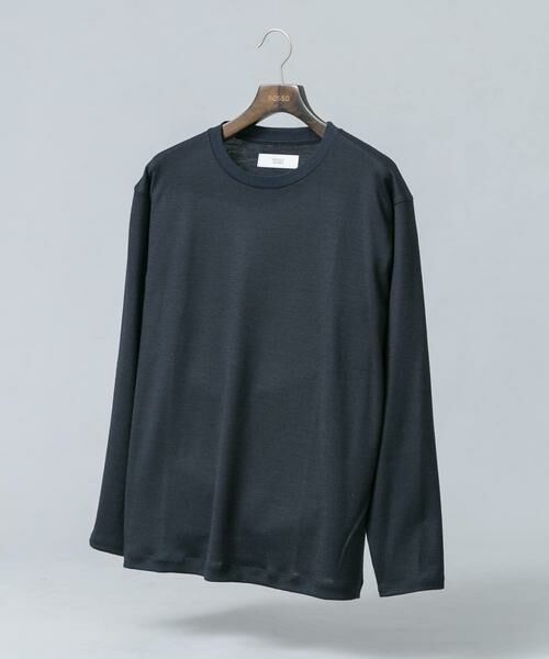 URBAN RESEARCH ROSSO / アーバンリサーチ ロッソ Tシャツ | 『マシンウォッシャブル』ハイクオリティウールロングスリーブTシャツ（ネイビー）