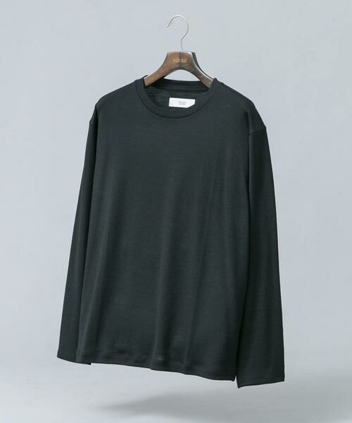 URBAN RESEARCH ROSSO / アーバンリサーチ ロッソ Tシャツ | 『マシンウォッシャブル』ハイクオリティウールロングスリーブTシャツ（ブラック）