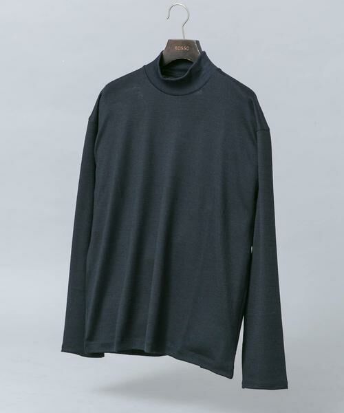 URBAN RESEARCH ROSSO / アーバンリサーチ ロッソ Tシャツ | 『マシンウォッシャブル』ハイクオリティウールモックネックTシャツ（ネイビー）