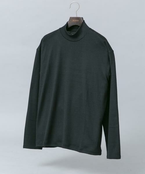 URBAN RESEARCH ROSSO / アーバンリサーチ ロッソ Tシャツ | 『マシンウォッシャブル』ハイクオリティウールモックネックTシャツ（ブラック）