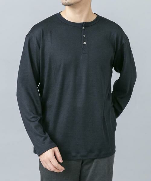 URBAN RESEARCH ROSSO / アーバンリサーチ ロッソ Tシャツ | 『マシンウォッシャブル』ハイクオリティウールヘンリーネックTシャツ | 詳細1
