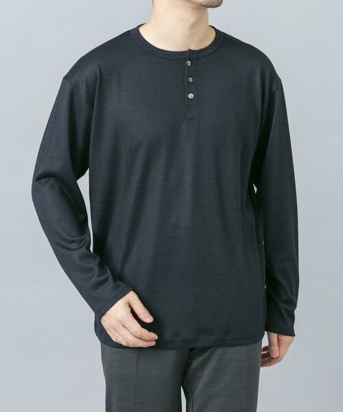 URBAN RESEARCH ROSSO / アーバンリサーチ ロッソ Tシャツ | 『マシンウォッシャブル』ハイクオリティウールヘンリーネックTシャツ | 詳細2