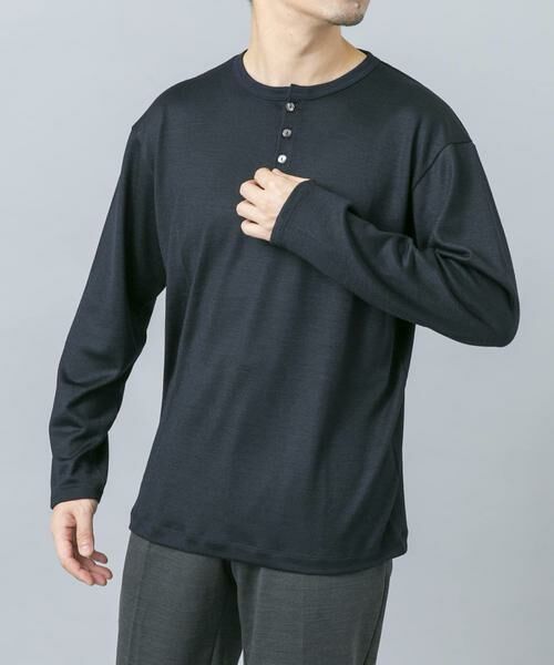 URBAN RESEARCH ROSSO / アーバンリサーチ ロッソ Tシャツ | 『マシンウォッシャブル』ハイクオリティウールヘンリーネックTシャツ | 詳細3