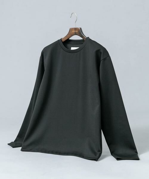 URBAN RESEARCH ROSSO / アーバンリサーチ ロッソ Tシャツ | 『セットアップ対応/防シワ』ウールジャージークルーネックTシャツ(ブラック)