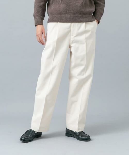 URBAN RESEARCH ROSSO / アーバンリサーチ ロッソ その他パンツ | 『セットアップ対応』 モールスキン1タックワイドスラックス(アイボリー)