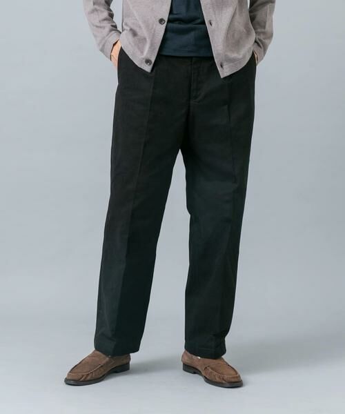 URBAN RESEARCH ROSSO / アーバンリサーチ ロッソ その他パンツ | 『セットアップ対応』 モールスキン1タックワイドスラックス(ブラック)