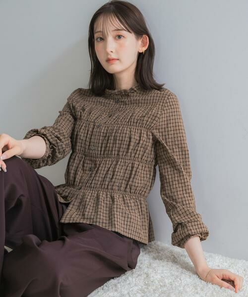 URBAN RESEARCH ROSSO / アーバンリサーチ ロッソ シャツ・ブラウス | チェックシャーリングブラウス | 詳細5