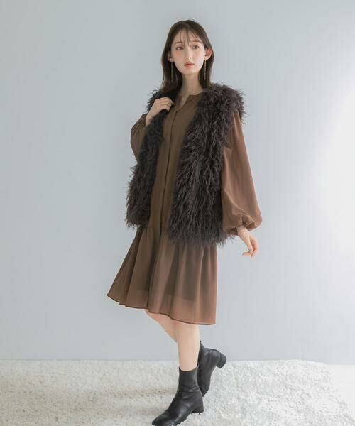 URBAN RESEARCH ROSSO / アーバンリサーチ ロッソ ワンピース | キーネックボリュームミニワンピース | 詳細2