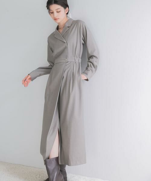 URBAN RESEARCH ROSSO / アーバンリサーチ ロッソ ワンピース | カシュクールデザインウーステッドワンピース(モカ)