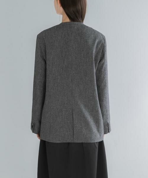 URBAN RESEARCH ROSSO / アーバンリサーチ ロッソ ノーカラージャケット | シルクネップVネックジャケット | 詳細23