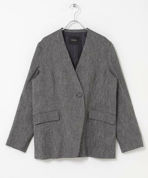URBAN RESEARCH ROSSO / アーバンリサーチ ロッソ ノーカラージャケット | シルクネップVネックジャケット | 詳細26