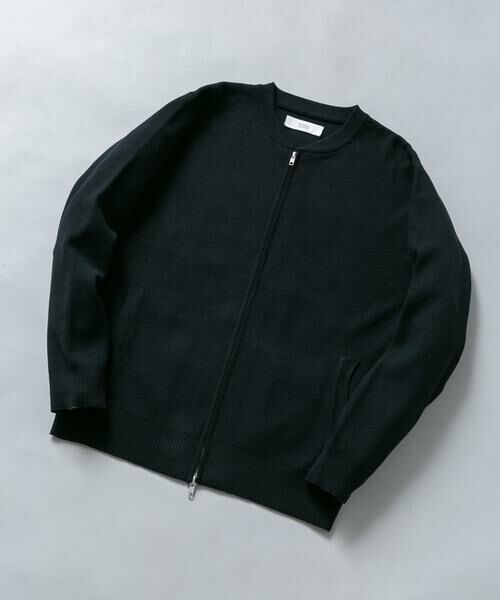URBAN RESEARCH ROSSO / アーバンリサーチ ロッソ ブルゾン | 『マシンウォッシャブル』コットンミラノリブニットジップブルゾン(ブラック)
